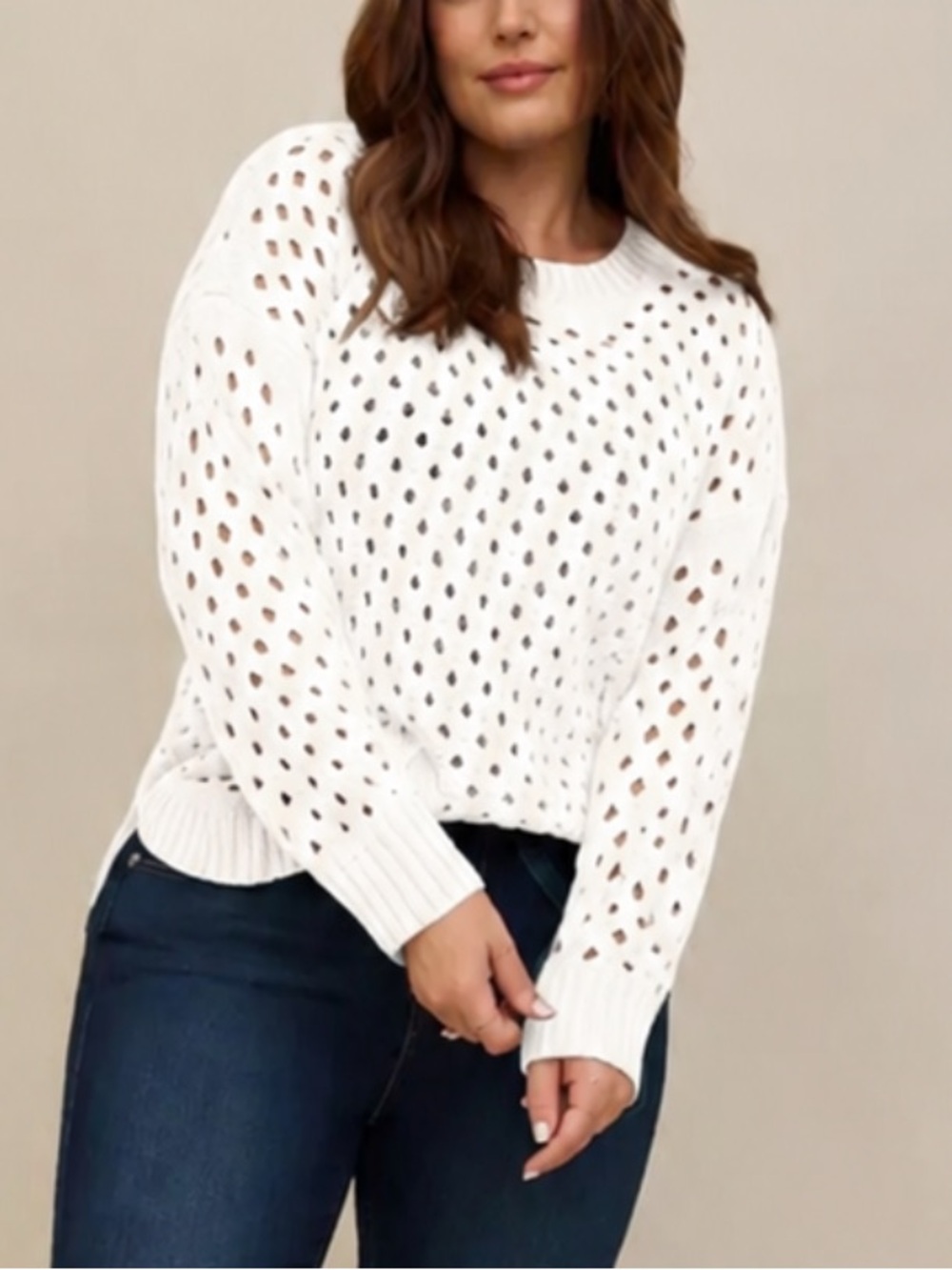 Torrid Chenille Pullover Sweater White Size 00 Large to XL – Cozy Knit